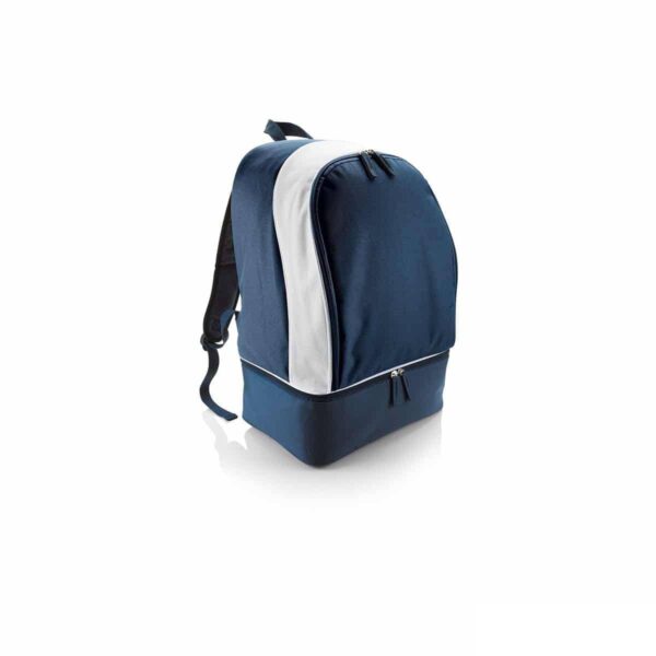 zaino sportivo personalizzato con porta scarpe in colore blu navy, zaini personalizzati per palestre e piscine blu navy