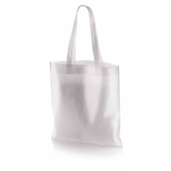 borsa shooper personalizzata in tnt termosaldato bianco, offerta borse promozionali in tnt economiche bianche