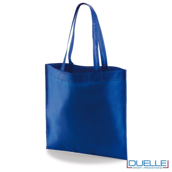 borsa shooper personalizzata in tnt termosaldato blu royal, offerta borse promozionali in tnt economiche blu royal