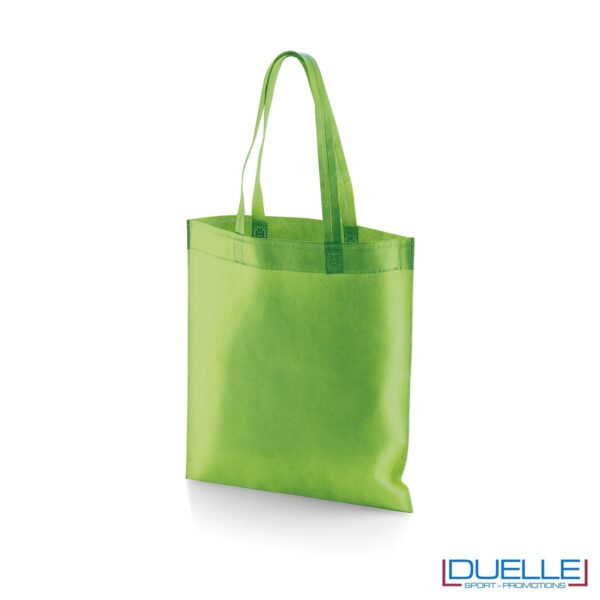borsa shooper personalizzata in tnt termosaldato verde chiaro, offerta borse promozionali in tnt economiche verde chiaro