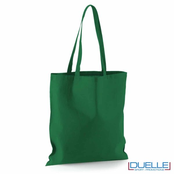 Shopper personalizzata in puro cotone verde scuro