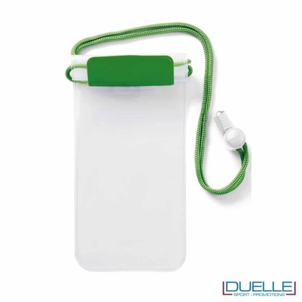portacellulare personalizzato impermeabile colore verde, porta smartphone impermeabile personalizzabile colore verde