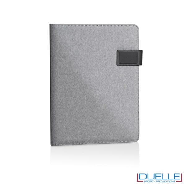 Porta blocco in tessuto personalizzato grigio