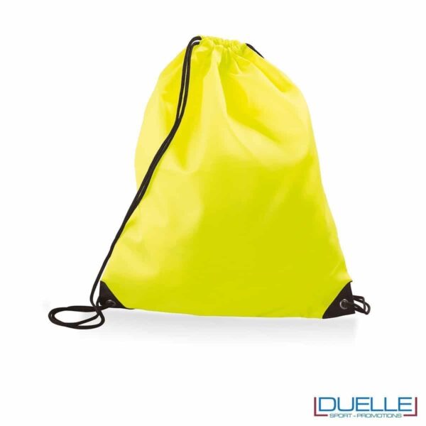 Zainetto sportivo impermeabile personalizzato in nylon giallo fluo