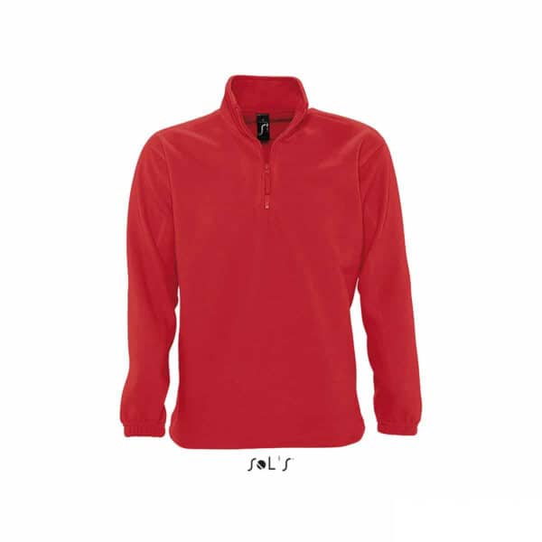 Pile unisex personalizzato mezza zip colore rosso