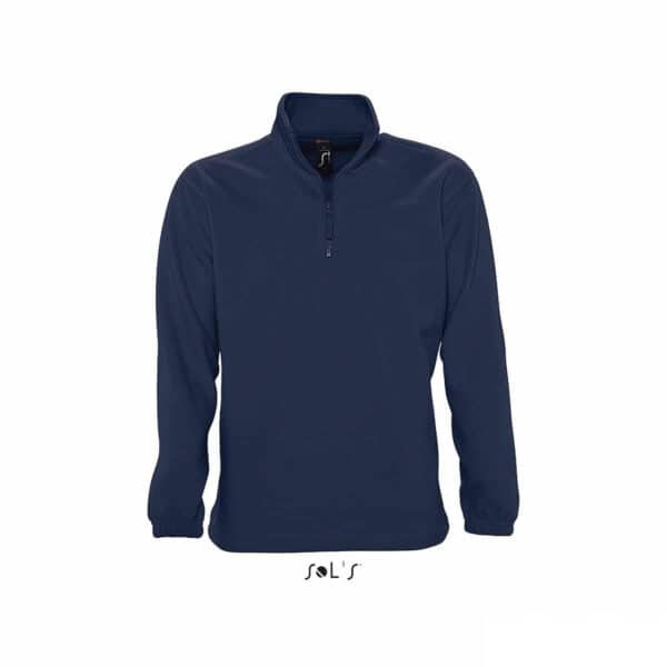 Pile unisex personalizzato mezza zip colore blu navy
