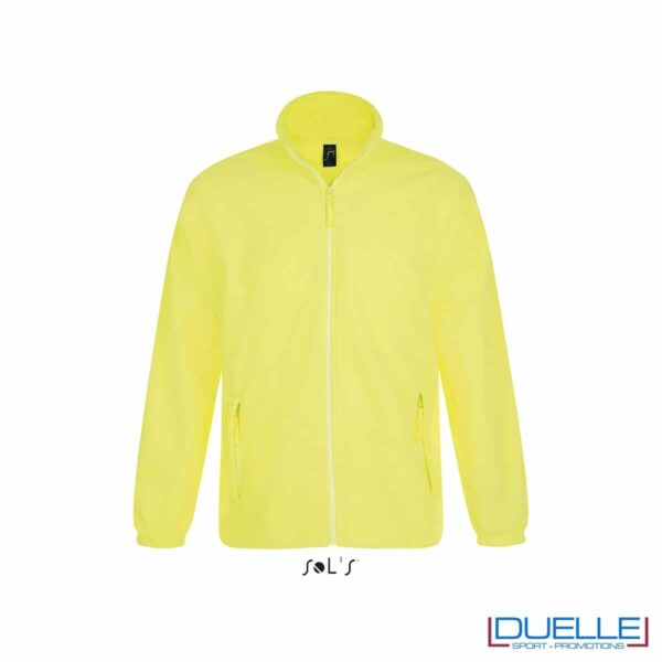 Felpa personalizzata pile uomo colore giallo fluo
