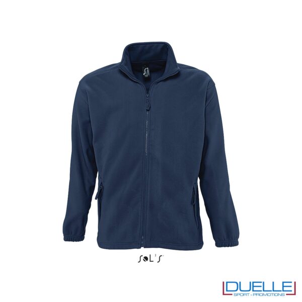 Felpa personalizzata pile uomo colore blu navy