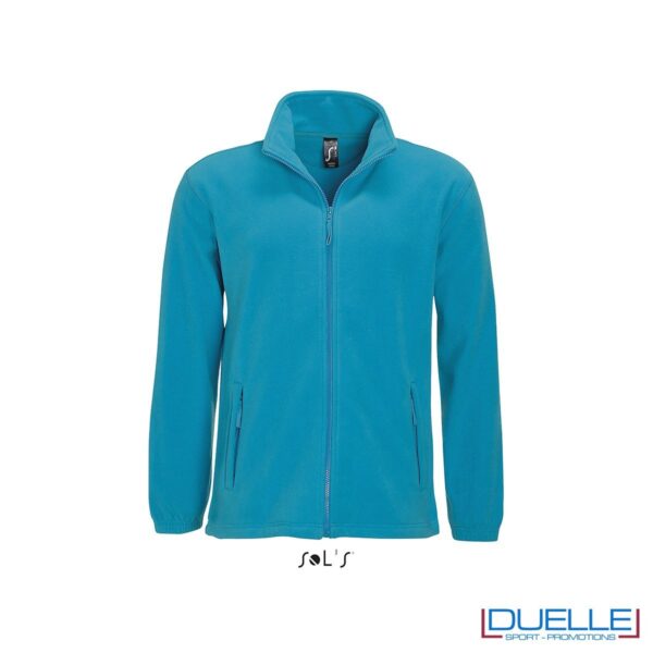 Felpa personalizzata pile uomo colore azzurro