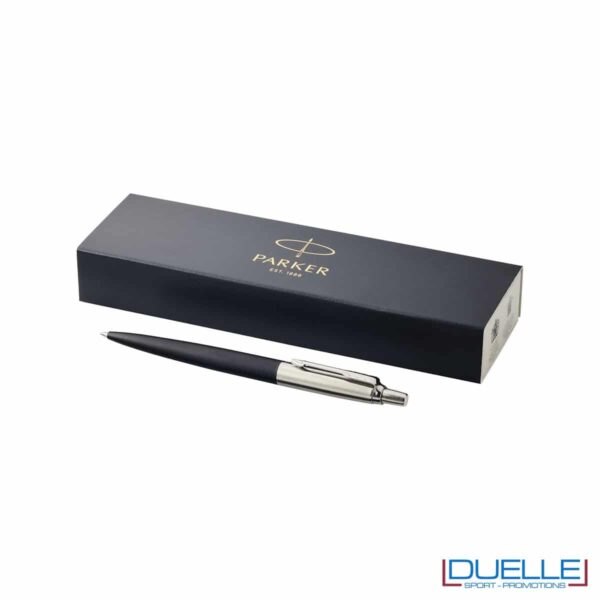 Penna Parker Jotter a sfera in metallo colore nero refill blu