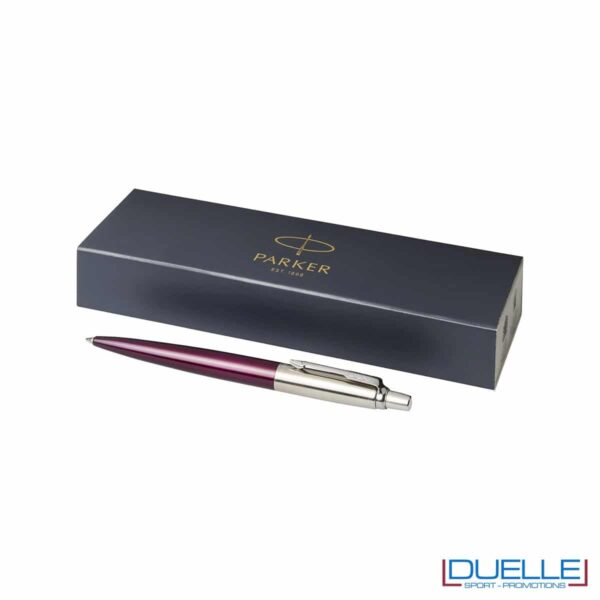 Penna Parker Jotter a sfera in metallo colore bordeaux refill blu