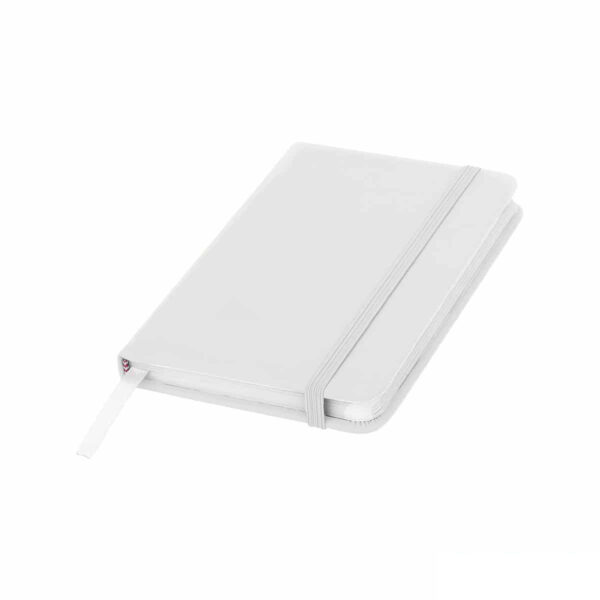 blocco appunti personalizzato A6 in colore bianco, quaderno appunti tipo moleskine promozionale colore bianco
