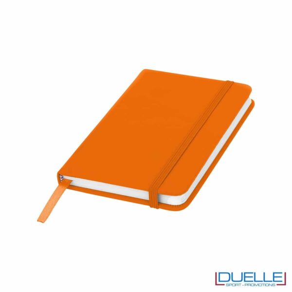 blocco appunti personalizzato A6 in colore arancione, quaderno appunti tipo moleskine promozionale colore arancione
