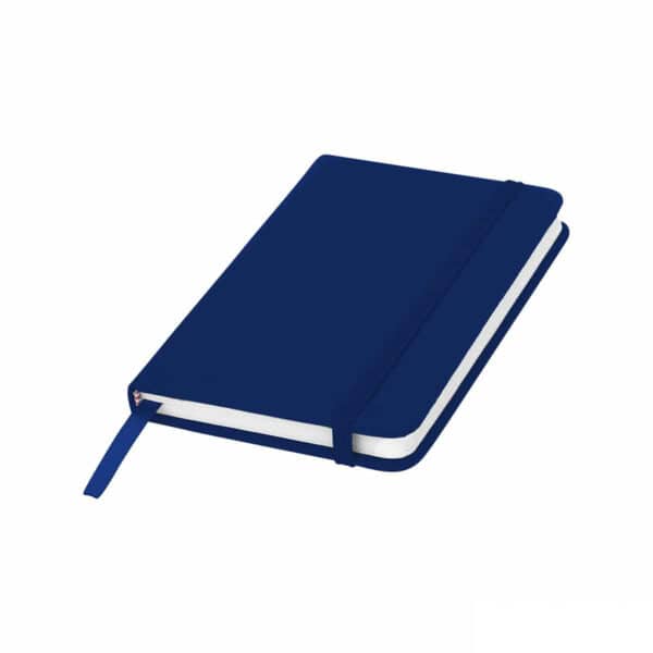 blocco appunti personalizzato A6 in colore blu navy, quaderno appunti tipo moleskine promozionale colore blu navy