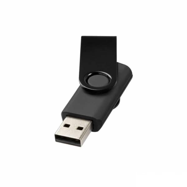 chiavetta USB personalizzata in colore nero con scocca in alluminio anodizzato, memoria USB personalizzata