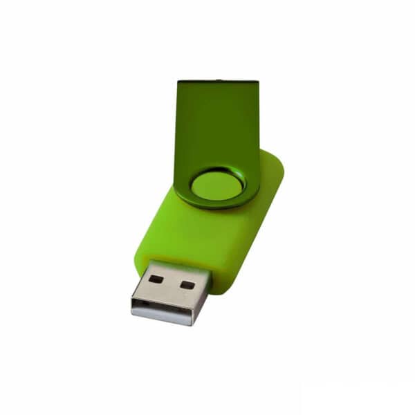 chiavetta USB personalizzata in colore verde con scocca in alluminio anodizzato, memoria USB personalizzata