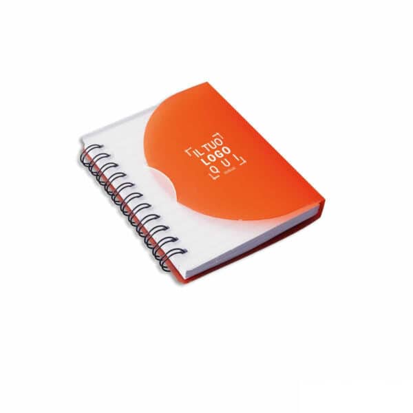 Quaderno personalizzato in plastica traslucida arancione