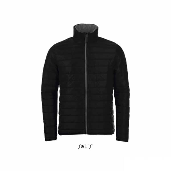 piumino personalizzato in colore nero, abbigliamento promozionale personalizzato
