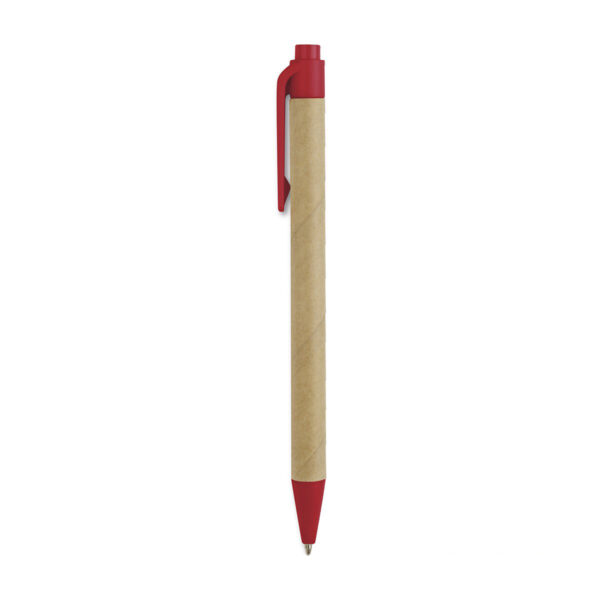 Penna a sfera in lpastica biodegradabile e cartone.