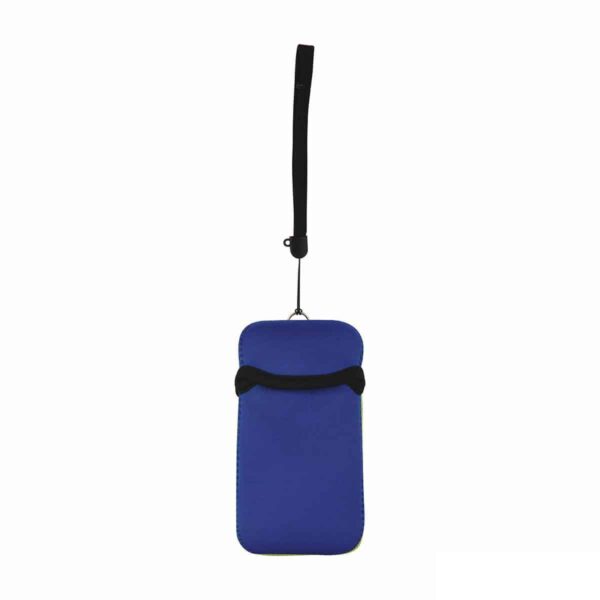 Portacellulare personalizzato in neoprene colore BLU da appendere al collo. gadget estivi personalizzati, gadget personalizzati