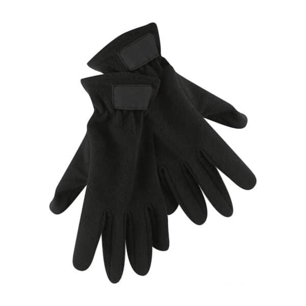 guanti in pile personalizzati in colore nero, guanti invernali personalizzati