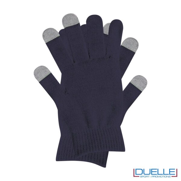 guanti touch screen personalizzati in colore blu navy