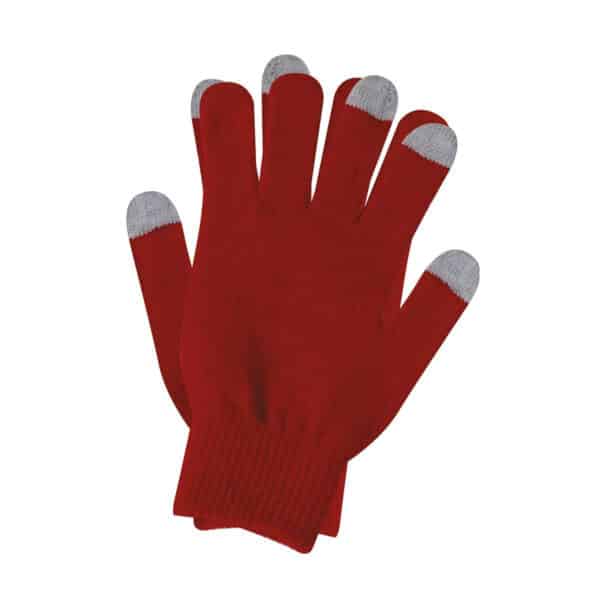 guanti touch screen personalizzati in colore rosso