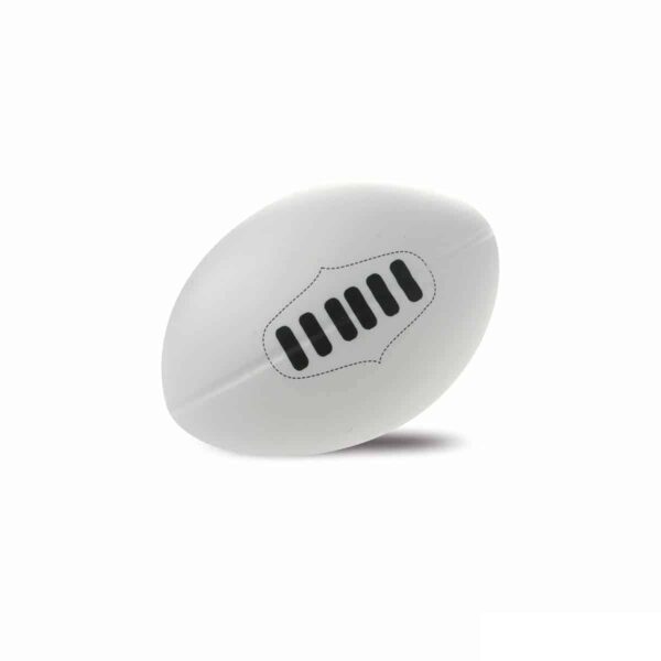antistress personalizzato a forma di pallone da rugby bianco, gadget sportivi personalizzati