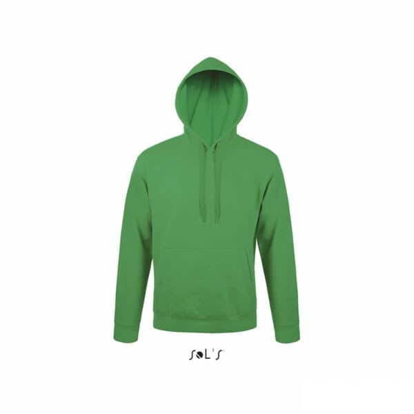 felpa personalizzata con cappuccio senza zip in colore verde prato