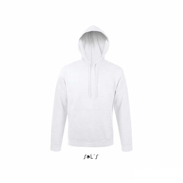 felpa personalizzata con cappuccio senza zip in colore bianco