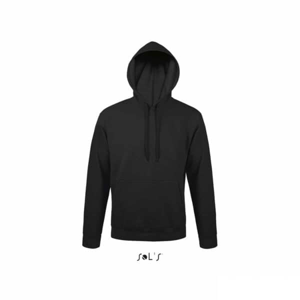 felpa personalizzata con cappuccio senza zip in colore nero