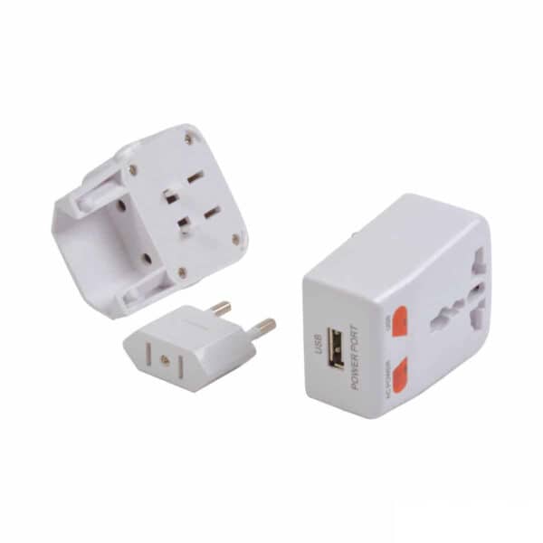 Adattatore prese universale personalizzato con stampa con ingresso USB