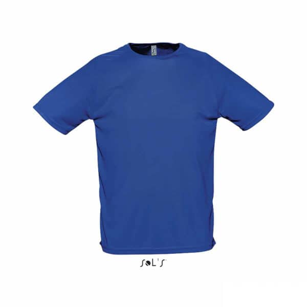 t-shirt sportiva colore blu con effetto traspirante, abbigliamento sportivo personalizzato