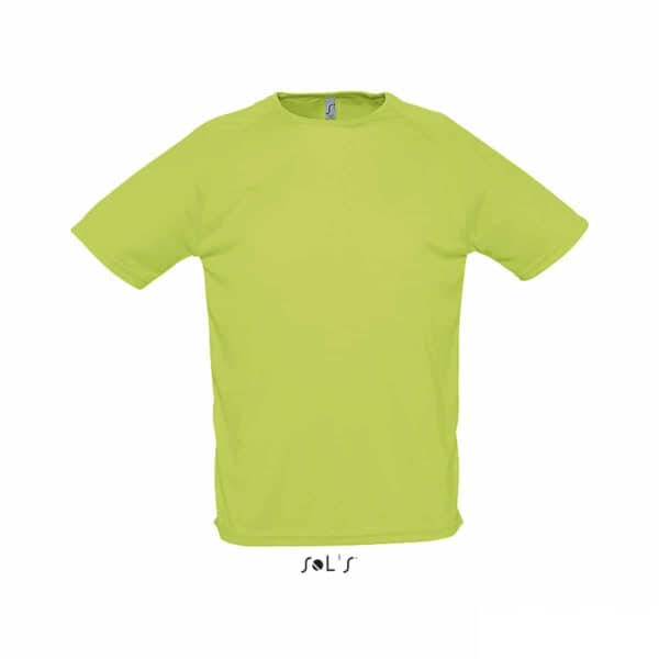 t-shirt sportiva colore verde mela con effetto traspirante, abbigliamento sportivo personalizzato