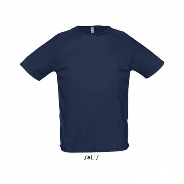 t-shirt sportiva colore blu oltremare con effetto traspirante, abbigliamento sportivo personalizzato