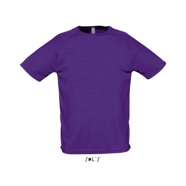 t-shirt sportiva colore viola scuro con effetto traspirante, abbigliamento sportivo personalizzato