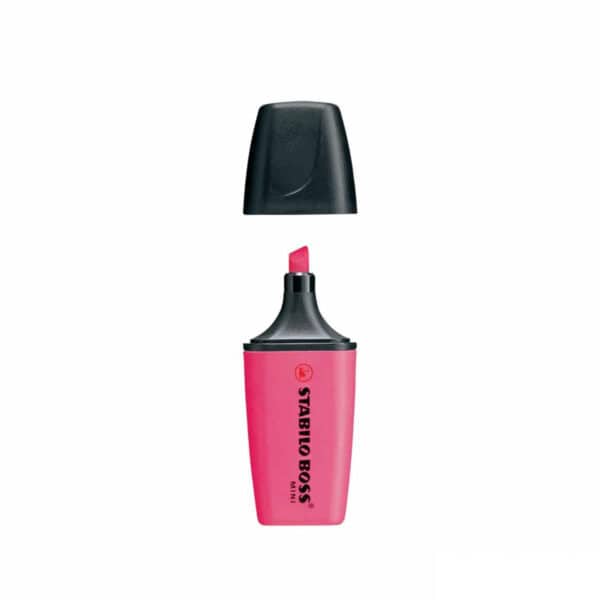 evidenziatore personalizzato stabilo boss mini colore rosa, evidenziatori personalizzabili personalizzati mini rosa