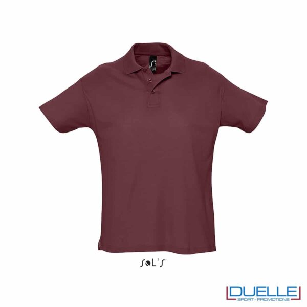 polo personalizzata colore rosso bordeaux, polo piquet personalizzata
