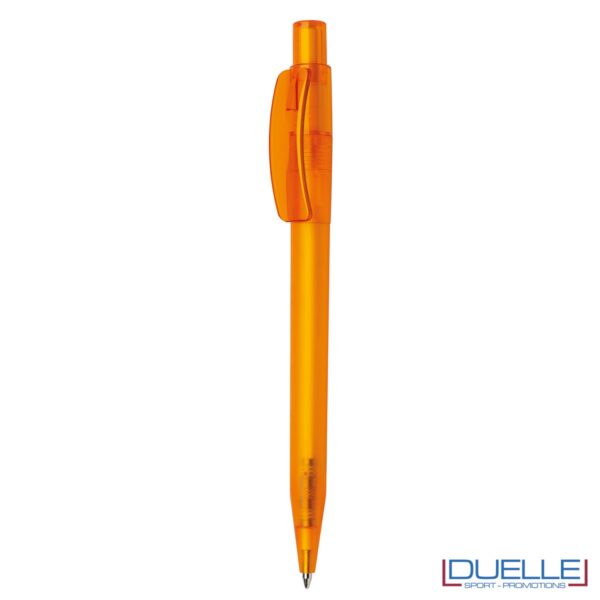 Penna Made in Italy personalizzata arancione effetto frost, gadget aziendali, penne personalizzate, gadget personalizzati, articoli promozionali