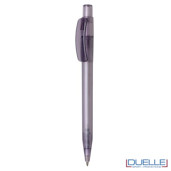 Penna Made in Italy personalizzata grigio effetto frost, gadget aziendali, penne personalizzate, gadget personalizzati, articoli promozionali