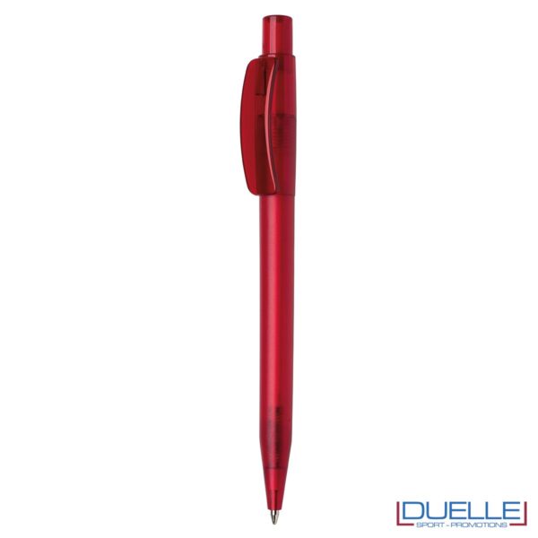 Penna Made in Italy personalizzata rosso effetto frost, gadget aziendali, penne personalizzate, gadget personalizzati, articoli promozionali