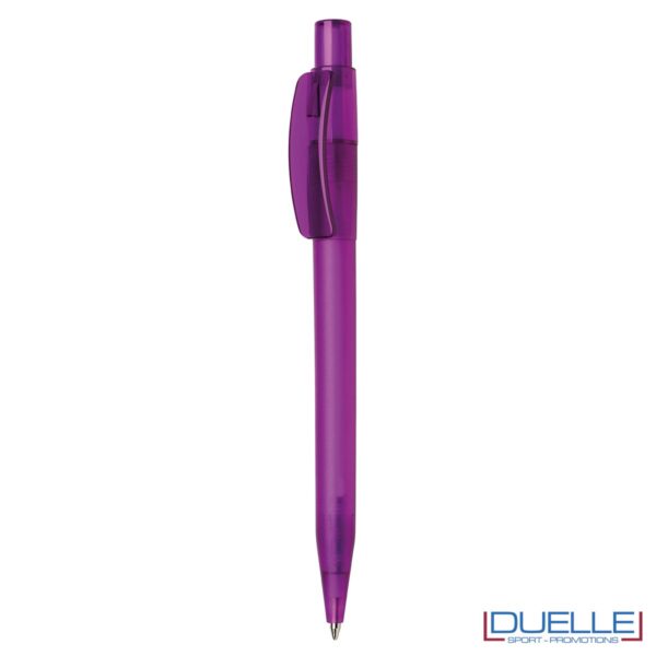 Penna Made in Italy personalizzata viola effetto frost, gadget aziendali, penne personalizzate, gadget personalizzati, articoli promozionali