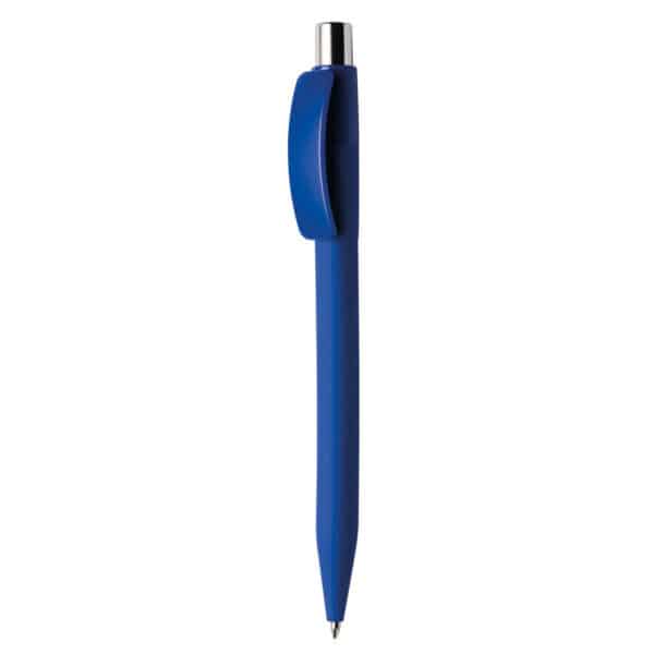 Penna Made in Italy personalizzata blu effetto gommato, gadget aziendali, penne personalizzate, gadget personalizzati, articoli promozionali