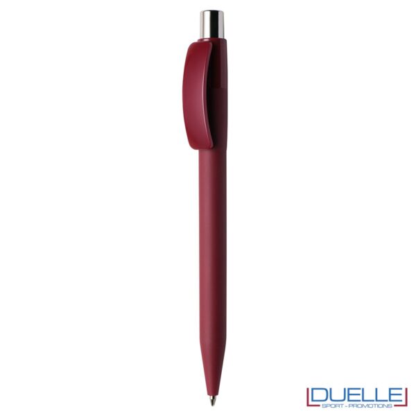 Penna Made in Italy personalizzata bordeaux effetto gommato, gadget aziendali, penne personalizzate, gadget personalizzati, articoli promozionali