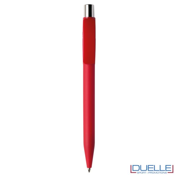 Penna Made in Italy personalizzata rosso effetto gommato, gadget aziendali, penne personalizzate, gadget personalizzati, articoli promozionali