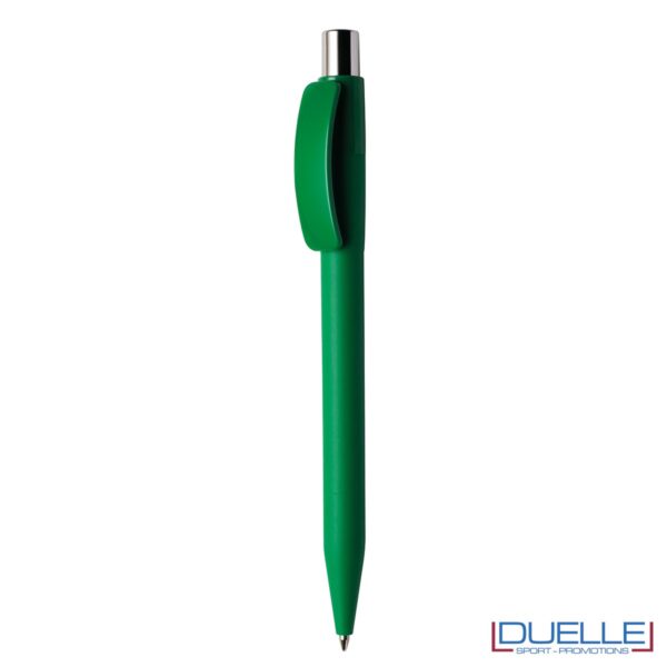 Penna Made in Italy personalizzata verde effetto gommato, gadget aziendali, penne personalizzate, gadget personalizzati, articoli promozionali