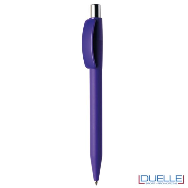 Penna Made in Italy personalizzata viola scuro effetto gommato, gadget aziendali, penne personalizzate, gadget personalizzati, articoli promozionali